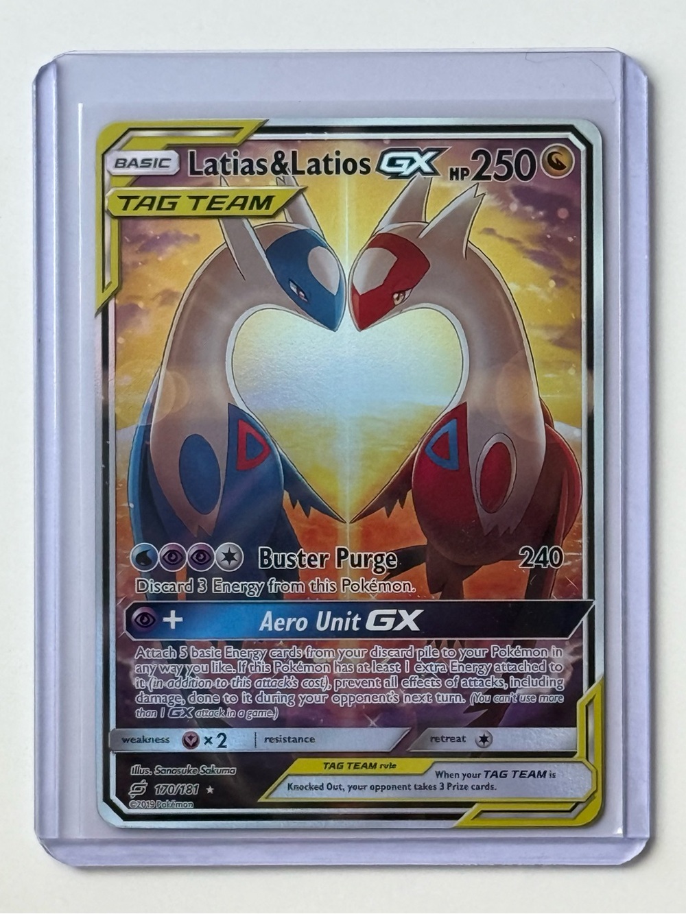 Pokemon Latias & Latios GX 170/181 Team Up Tag Team Holo Fan Art Custom Card